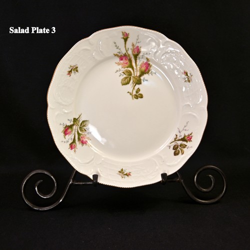 Rosenthal Salad Plates Set of 4 Classic Moss Rose 8 5/8" Red w/Gold 1979-1990 - Picture 6 of 14