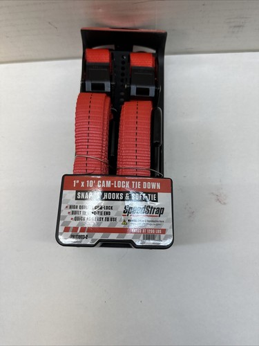 SpeedStrap 13803-2 1" x 10' Cam-Lock Tie Down w/Snap S-Hooks & Soft-Tie (2 Pack) - Picture 2 of 3