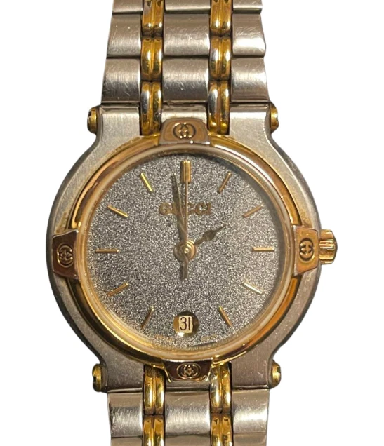 Montre femme GUCCI 9000L or argent quartz fabrication suisse fonctionne du Japon occasion