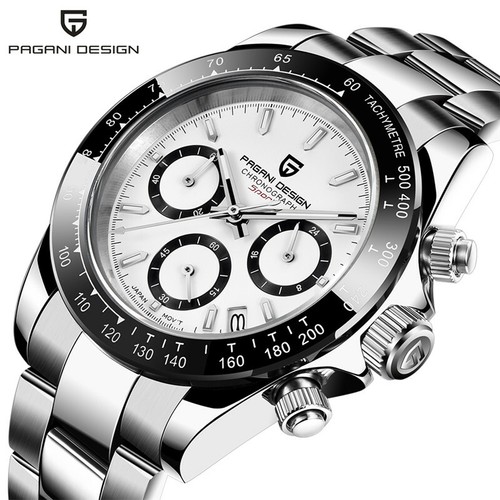 PAGANI DESIGN Top Men Chronograph Japan Wrist Watch Steel Band relogio masculino - Bild 2 von 9