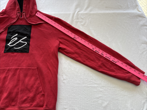 Sudadera con Capucha Roja Vintage 'es Calzado/Skateboarding Bordada Original Script Talla L 1995! - Imagen 11 de 13