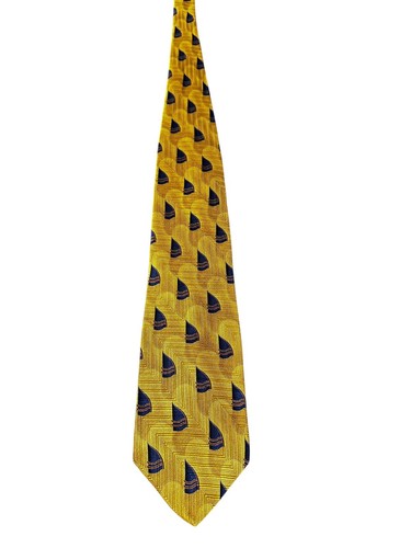 Bellinzona Mens Tie Gold Geometric Silk Classic - Picture 2 of 9