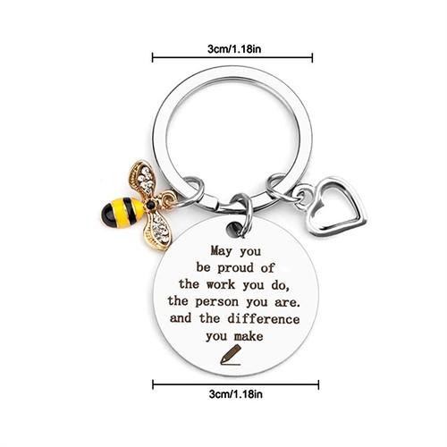 Stainless Steel Inspirational Keychain Gift For Teachers' Day And Mother's Day - Bild 7 von 14