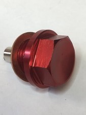 Lambretta Magnetic Drain Plug Anodised Red