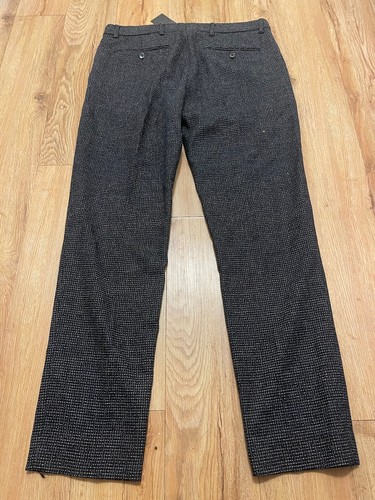 CLUB MONACO MEN’S SUTTON MICRO TEXTURE PANT SIZE 34X32 BLACK WHITE $169 SLIM FIT - Picture 9 of 10