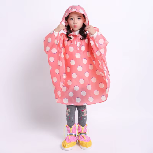 Kids Stylish Rain Poncho Waterproof Jacket Coat for Girls Boys Cape Coat Hooded - Picture 20 of 30