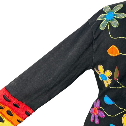 Sudadera con Capucha Rising International Arco Iris Para Mujer M Floral Hippie BOHO Distressed Pride - Imagen 6 de 11
