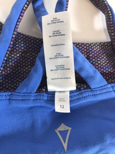 IVIVVA BY LULULEMON GIRL'S SPORTS BRA REVERSIBLE PURPLE BLUE PRINT 12 IG2121S - Picture 5 of 5