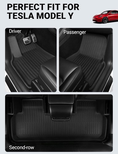 Lot de 6 tapis de sol Tesla Model Y 2024, 2023, 2022, 2021 (convient à 5 places) - Photo 2/10