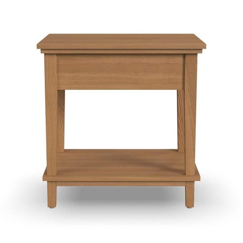 HOMESTYLES Nightstand 15.75"x22"x24" Indoor Park 1-Drawer Open Storage Oak - Picture 5 of 9