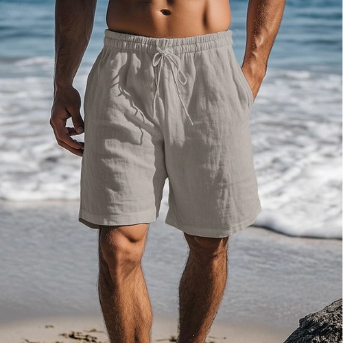 Men Cotton Linen Sports Shorts Casual Loose Jogging Short Pants Baggy Sweatpants - Picture 12 of 18