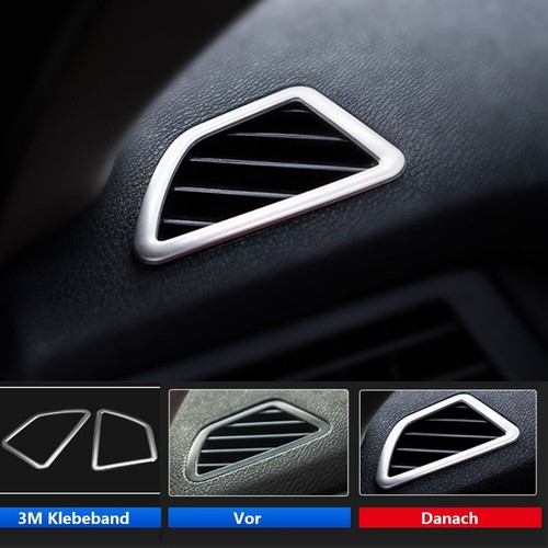 2x Edelstahl Auto Armaturenbrett Luftfilter Abdeckung Trim Für BMW X5 E70 X6 E71 - Picture 3 of 11