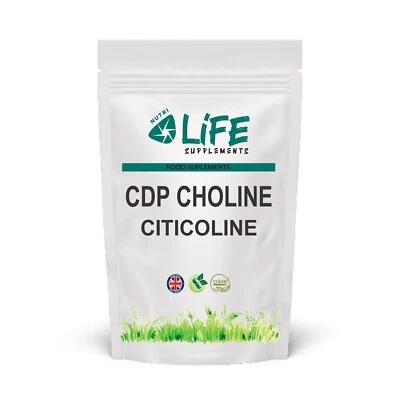 NUTRI LIFE SUPPLEMENTS CDP Choline Citicoline 500mg Capsules Natural Citicoline Powder VeganSupplement