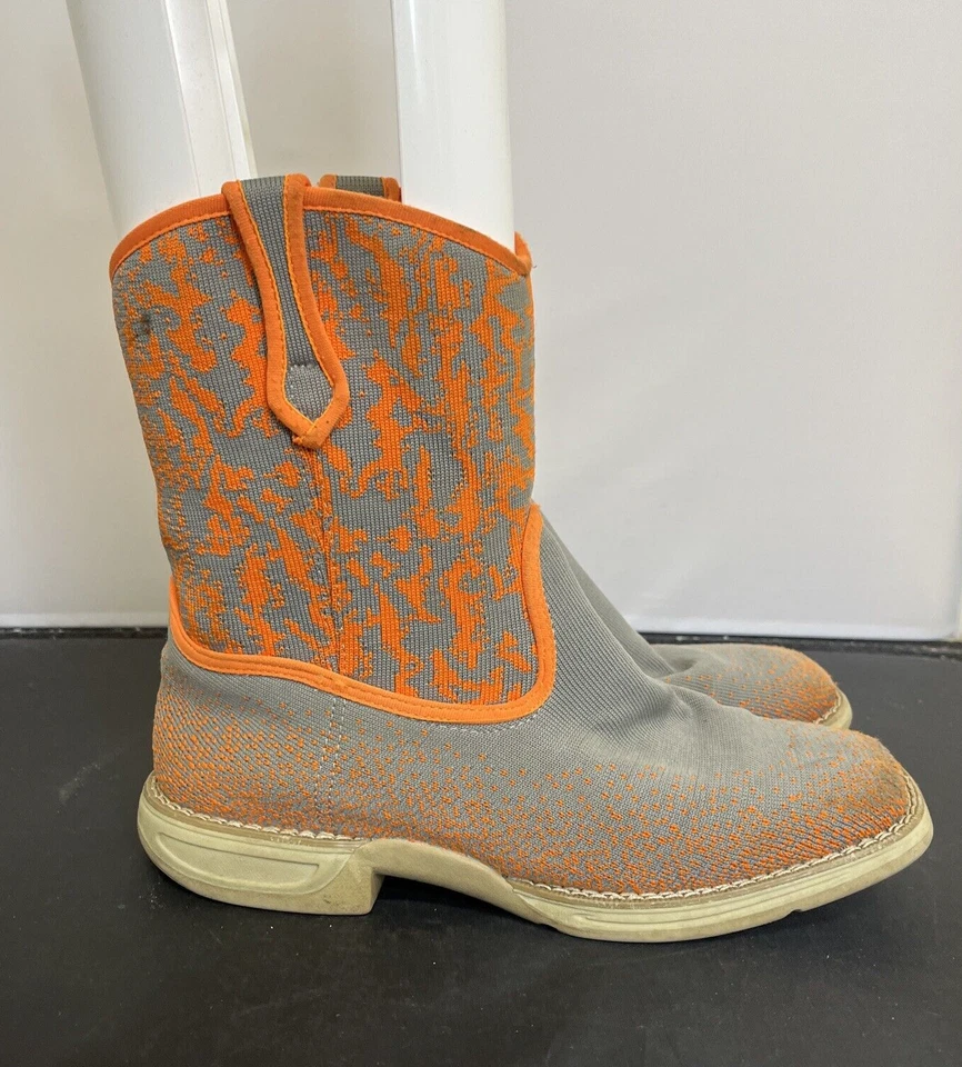 Botas de Vaquero 2pr Laredo Niños Ziggy Perform Air Talla 5 Unisex Naranja y Azul Crty Foto 3 de 4