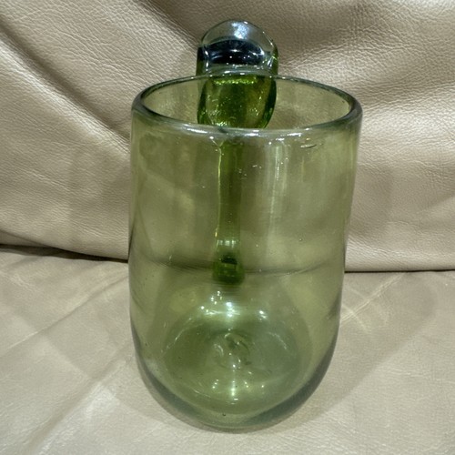 Handblown Green Glass Mug Tankard Bubble Colonial Beer Stein 6 In - Picture 9 of 13