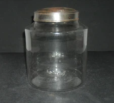 6 3/4" H, 5 3/4" D - Short Blown Glass Apothecary Pantry Jar (1860 - 85) Antique