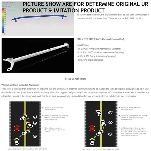 HONDA ACCORD CB7 SM4 '90~'93 ULTRA RACING 6 POINTS SIDE LOWER FULL FRAME BRACE - Bild 7 von 8