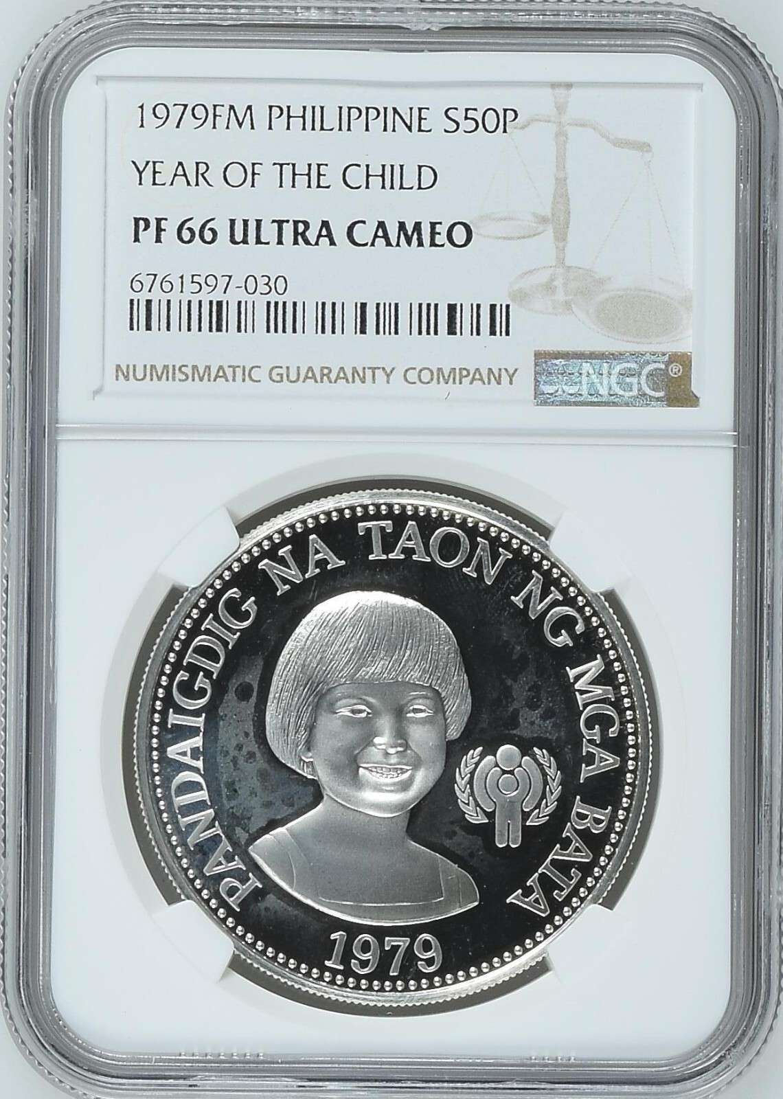 PHILIPPINES 50 Piso 1979 Silver NGC PF66 UNICEF Year of The Child