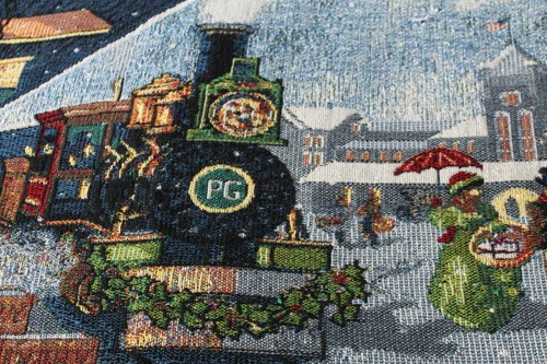 TRAIN STATION TAPESTRY Throw/Blanket 56"x44" Ivorydale by Northwest P&G - Picture 3 of 7