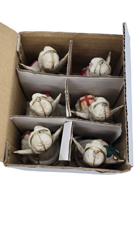 Adornos de Navidad de ángel de porcelana Homco vintage ~ Juego de 6 - Imagen 12 de 12