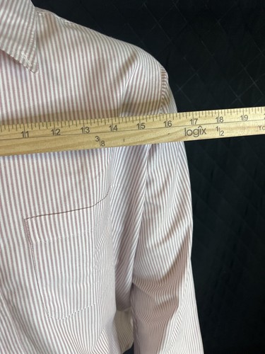 Brooks Brothers Mens Large White Red Striped Long Sleeve Button Down Shirt - Picture 5 of 8