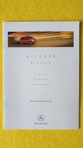 Mercedes-Benz A-Class Avantgarde Elegance car brochure catalogue May 1998 MINT B - Picture 10 of 11