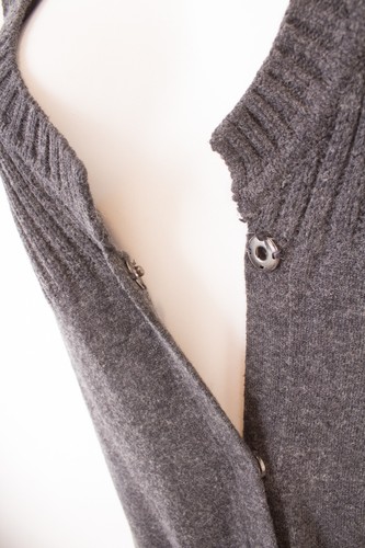 Gudrun Sjöden Damen Cardigan Weste Strickjacke Gr. M Baumwolle Wolle Grau - Bild 5 von 7