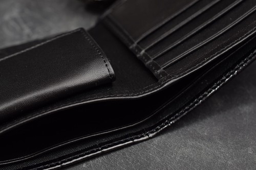 CARTERA MONEDERO HOMBRE NEGRO AUTÉNTICO COCODRILO HECHO A MANO ROMA 16 - Imagen 7 de 11