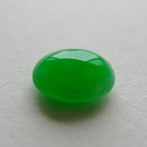 Anello Pezzo Giadeite Verde Naturale Superficie Giada Alta Grado 12*16mm con Scatola - Foto 4 di 5