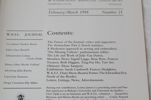 Women Artists Slide Library Journal #21 February / March 1988 - Julie Van Duren - Picture 4 of 9