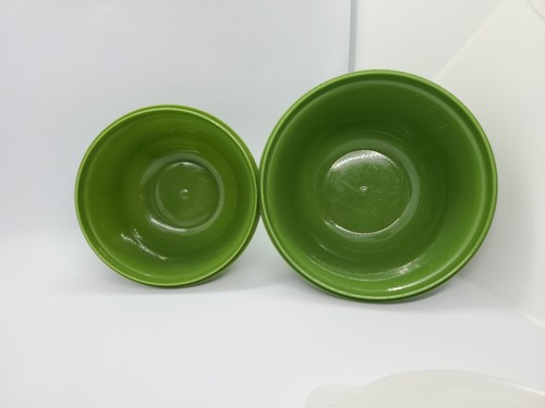 VTG Eagle Super Seal USA Nesting 2 Tupperware like Green Bowl Set with Lids RARE - Picture 5 of 14