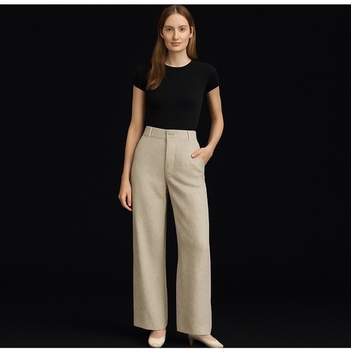🏷️ NWT Anne Fontaine Linen High Waisted Wide Leg Pants Size 2 - Picture 2 of 12
