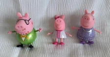 Peppa Pig Replacement Figure Lot Set 3 Mummy Mommy & Daddy Girl Pig Mini Figures