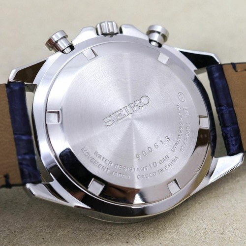 SEIKO Chronograph Quartz Watch 1989 Date Silver Navy Excellent Condition - Picture 6 of 10