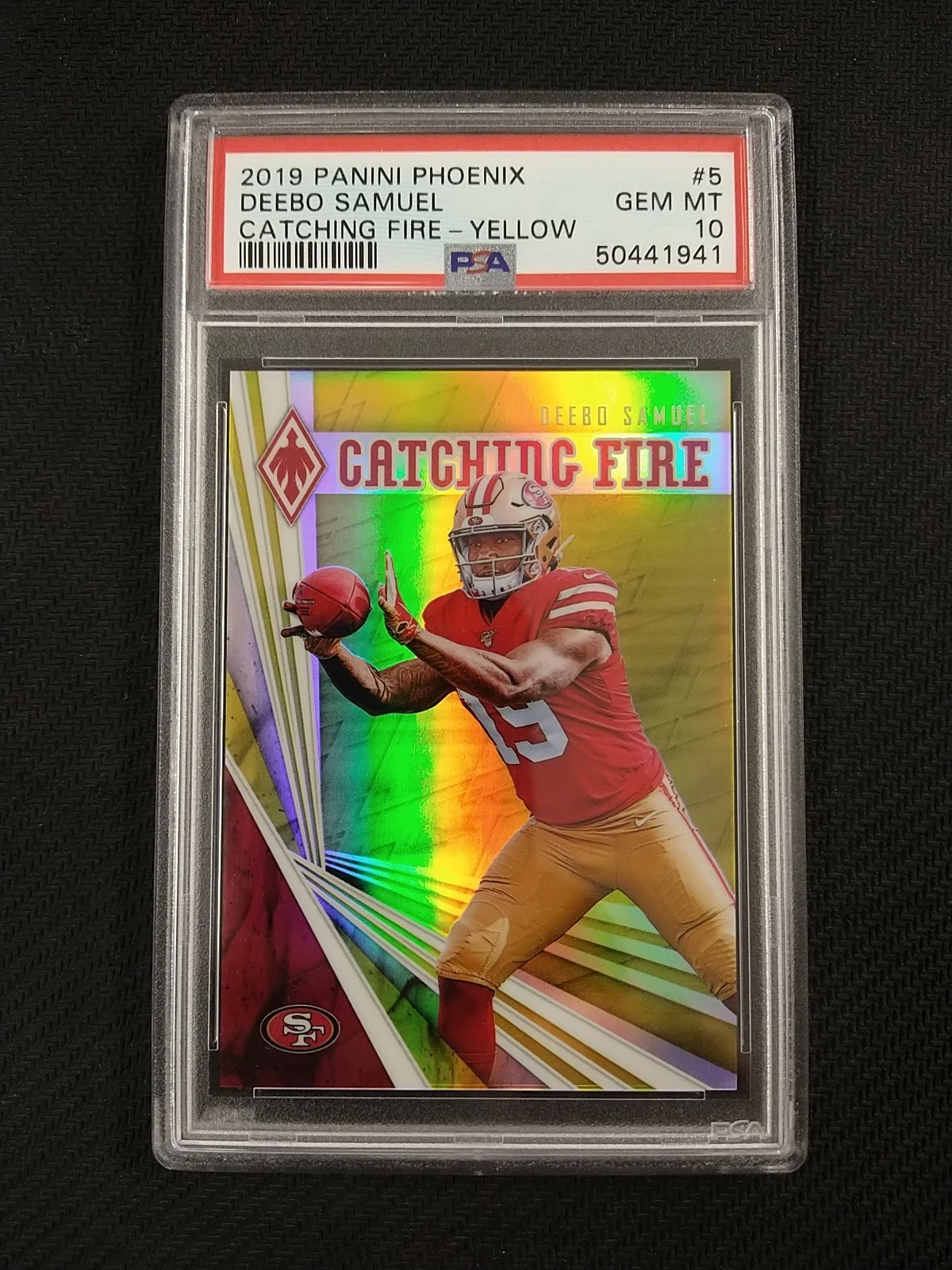 Deebo Samuel Panini Phoenix Catching Fire #5 Yellow