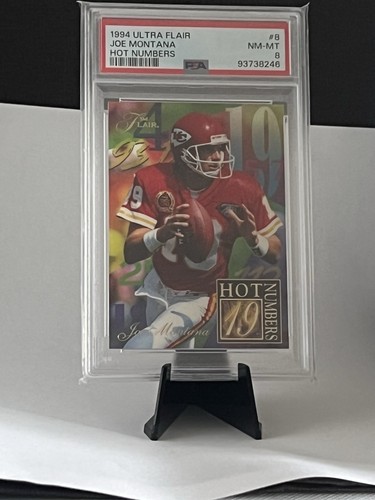 🔥🏈 1994 Ultra Flair Joe Montana #8 Hot Numbers Insert Card graded PSA 8 - Picture 2 of 6