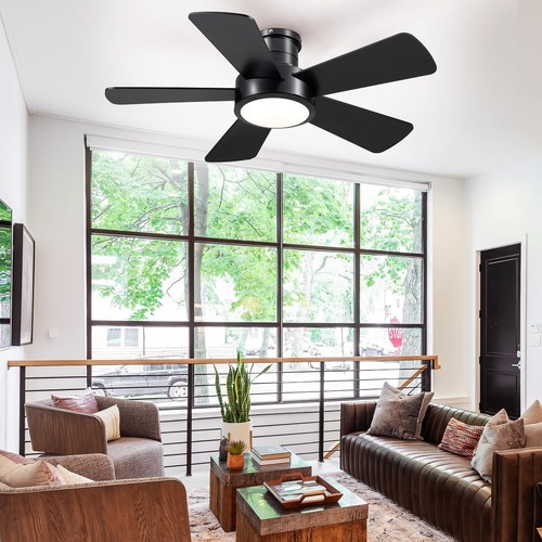 40 inch Modern Ceiling Fans with Lights Remote/APP Control, Low Profile Rever... - Bild 7 von 9
