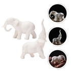  2 Pcs Small Elephant Ornament Simulated Elephants Adorn Desktop Animals Crafts