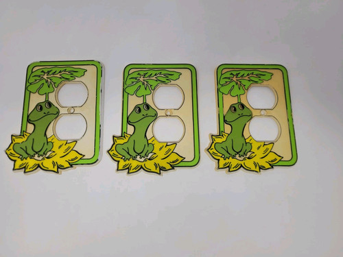 3 Copri presa da parete vintage NEIL The Frog Lily Pad anni 70 retrò - Foto 1 di 11