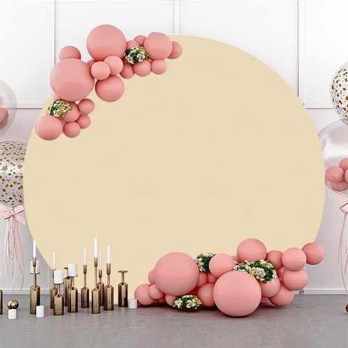 Beige Circle Backdrop 7.2x7.2ft - Perfect for Parties, Weddings & Photoshoots - Picture 4 of 8