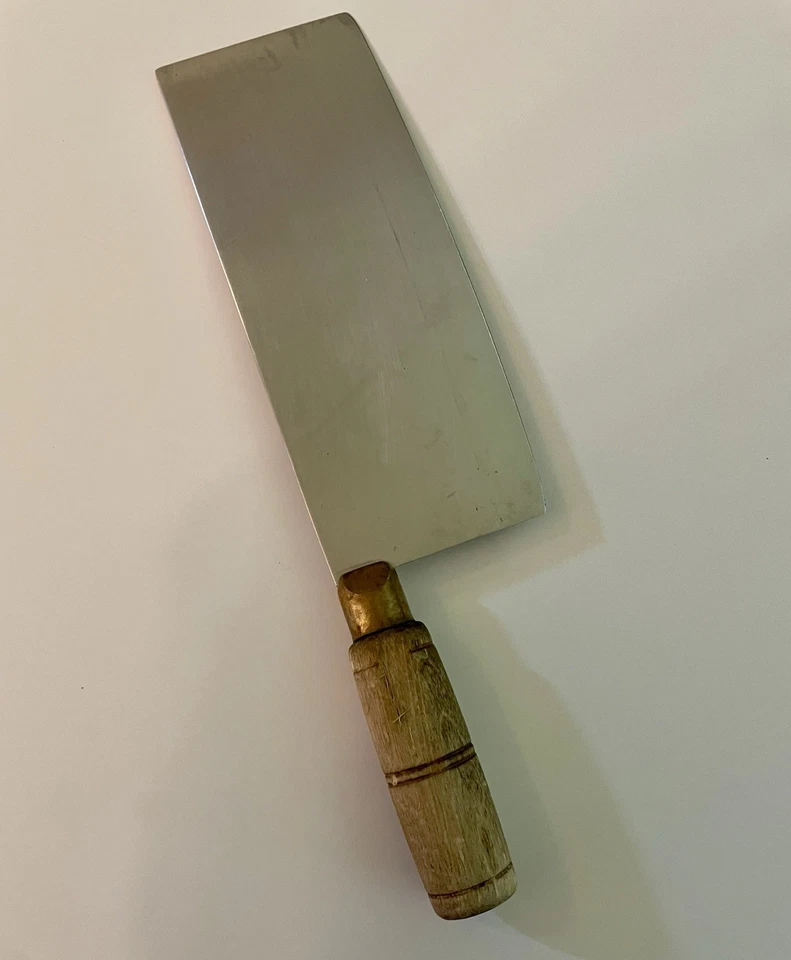 Dexter Vintage 8 pulgadas Cuchillo de carnicero asiático mango de madera acero al carbono Foto 2 de 4