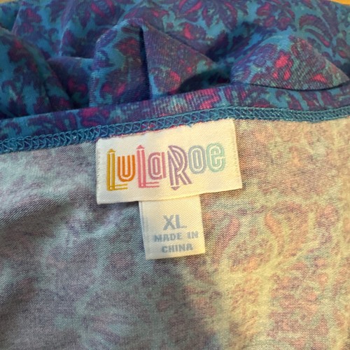 Lularoe Nicole Dress XL Blue Pink Purple Floral Gorgeous! - Picture 4 of 4