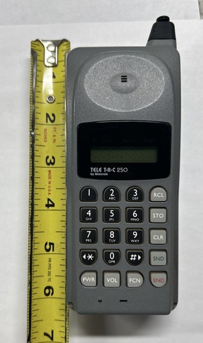 Vintage Motorola Tele T-A-C TAC 250 Cell Phone w/charger & Manual In Box *Notes* - Bild 10 von 24