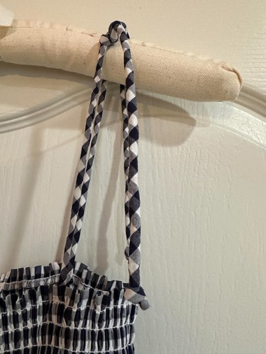 Tory Burch XS Navy & White Gingham Dress With Eyelet Detail - Bild 4 von 6