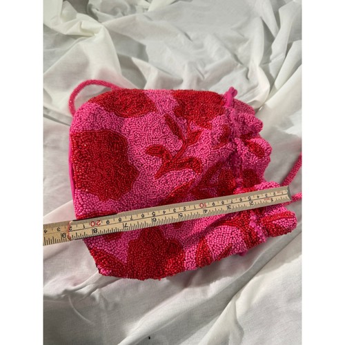 Neu mit Etikett Kate Spade New York x Target klassische Bucket Bag mit Perlen pink rot - Bild 3 von 9