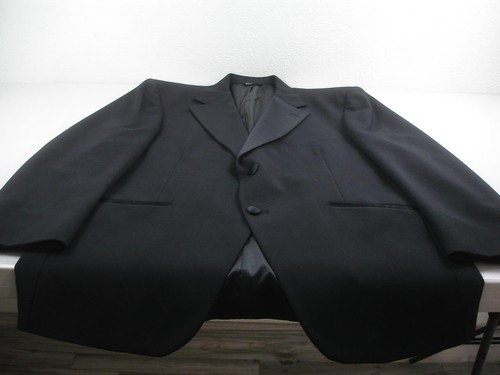 Men's 43R Bill Blass Eveningwear 2-Pc Formal Tuxedo Suit Black Pants 34 X 29 USA - Picture 9 of 24