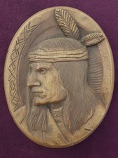 Vintage Carved Wood Native American