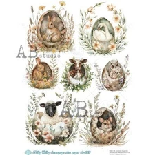 Hatching Wildlife #2 | A4 Rice Paper | Paper for Decoupage | AB Studios