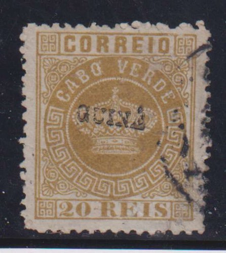 E4127: Portugiesisch-Guinea #2, gebraucht, Riss, signiert; CV 250 $
