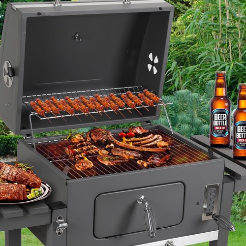 Holzkohlegrill XXL BBQ Grill Smoker Standgrill Grillwagen Holzkohle Gartengrill - Bild 7 von 11